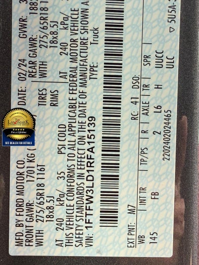 2024 Ford F-150 XLT 4WD SuperCrew 6.5' Box