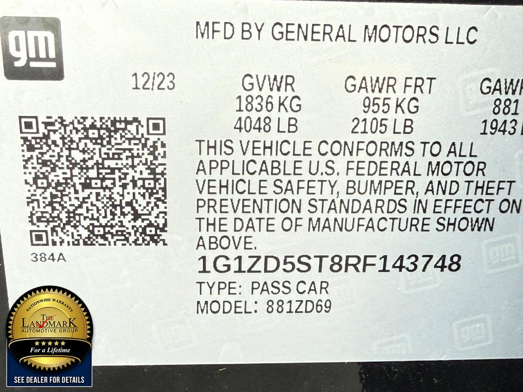 2024 Chevrolet Malibu 4dr Sdn 1LT