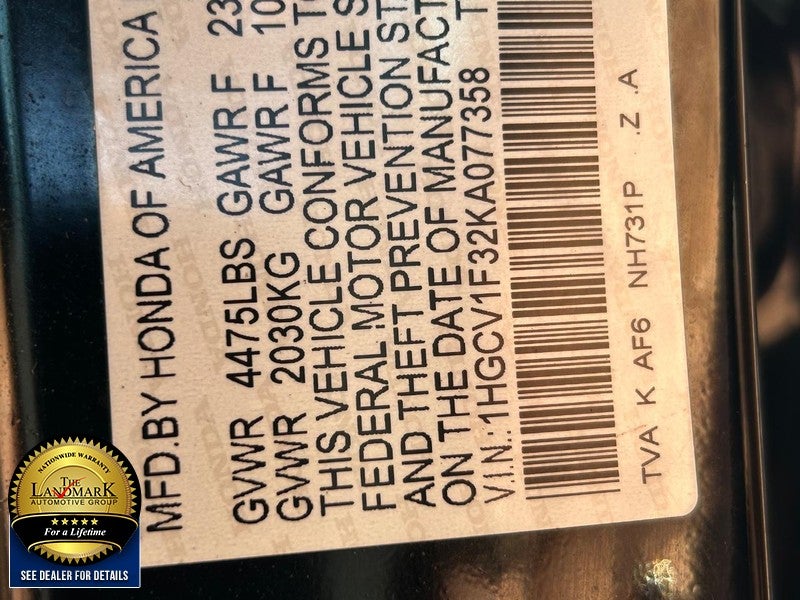 2019 Honda Accord Sedan Sport 1.5T CVT