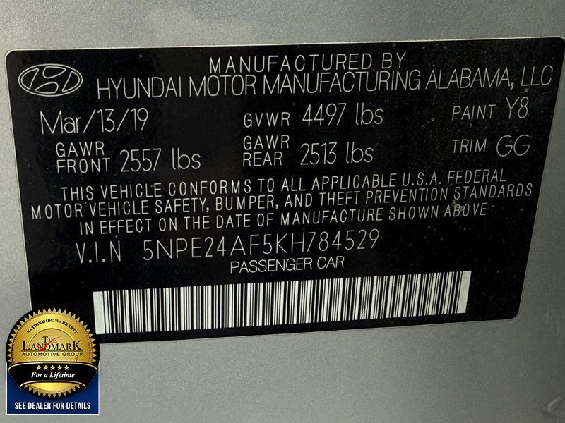 2019 Hyundai Sonata SE 2.4L